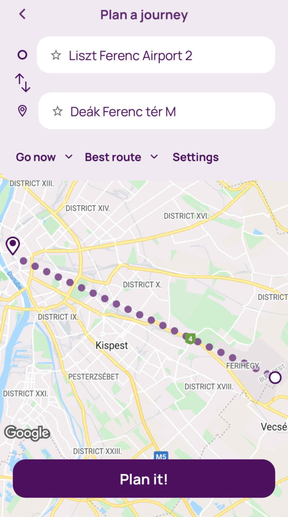 Budapest airport to city center with Budapest App