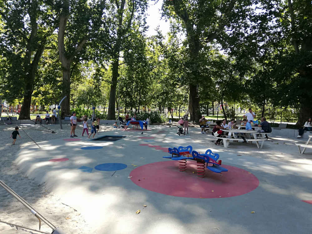 Budapest city park kids playground