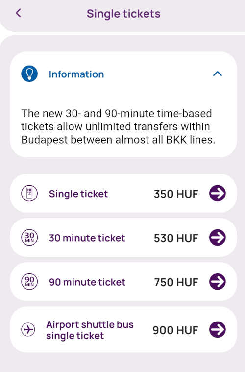 Transfer ticket Budapest 2024 Budapest Transfer Ticket