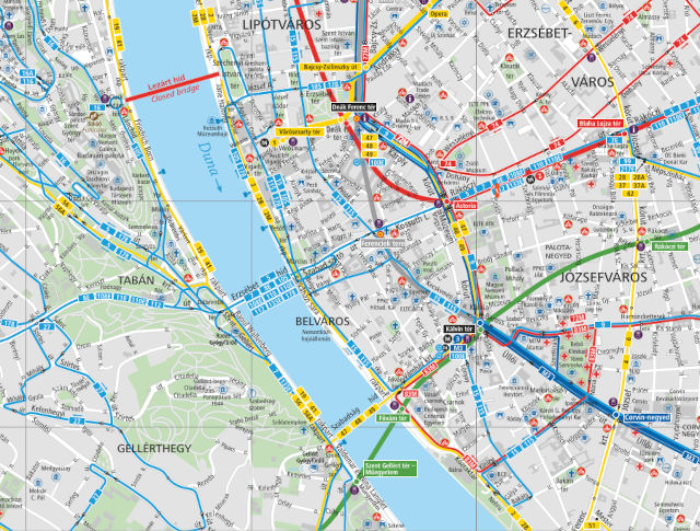 Budapest tram map