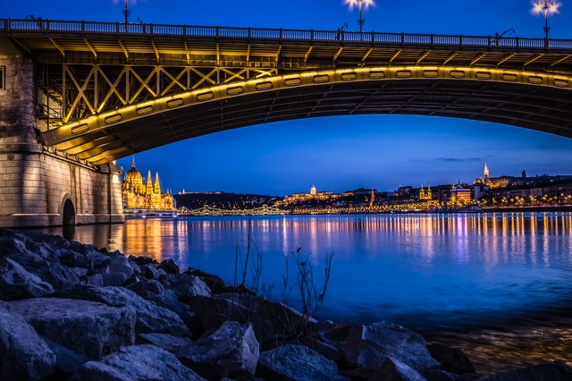 Margaret Bridge Budapest at night