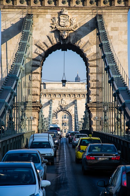 Traffic on Budapest Bridge