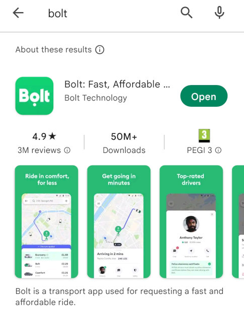 Bolt Taxi App Budapest