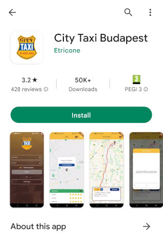 Budapest City Taxi app