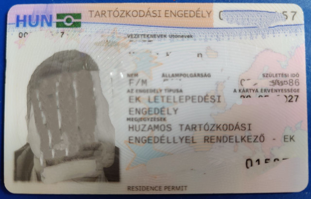 Permanent residence card Hungary