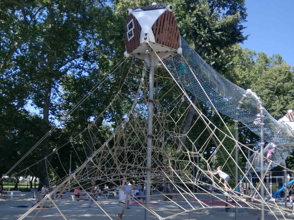 Kids climbing gym in Budapest city park