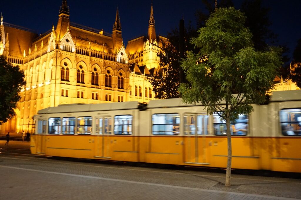 Tram stop near Hungarian Parliament