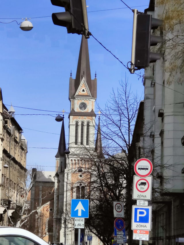 Street parking signs in Budapest Hungary
