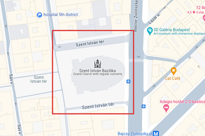 Budapest St Stephen Basilica Xmas Market location 2023